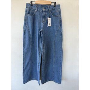 CIDER Denim Women's Medium Vintage Style Mid Rise Solid Barrel Leg Jeans Pockets